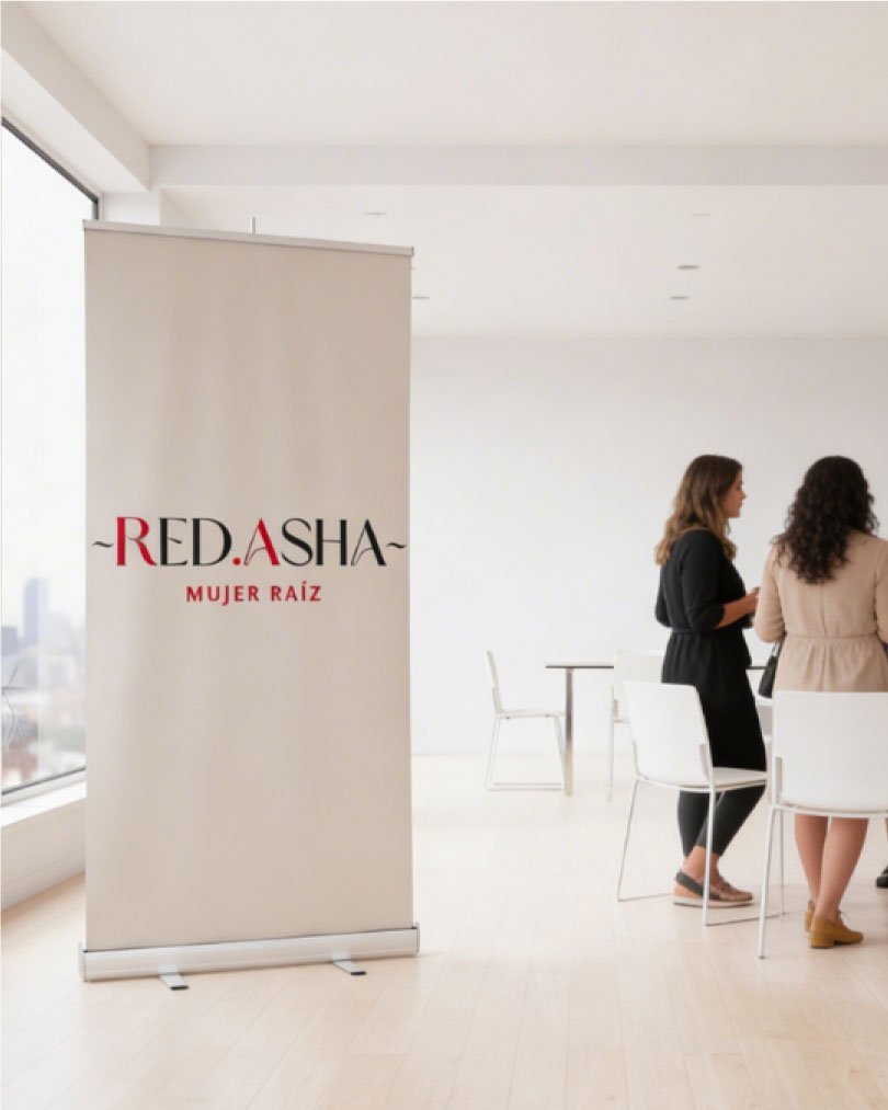 Red asha diseño logo mujer profesional identidad visual